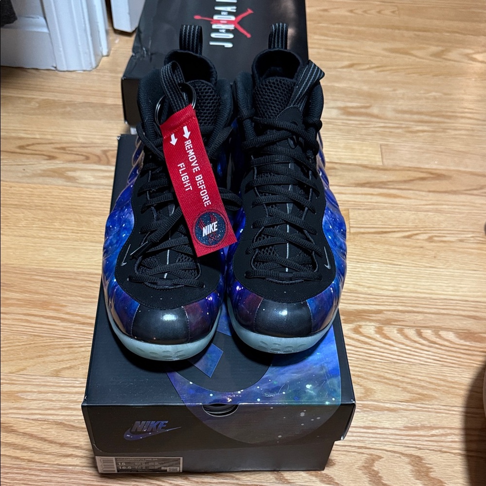 Nike Foamposite Galaxy Sneakers - Black and Blue